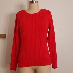 Izod Orange Cable Ribbed Sweater Size M